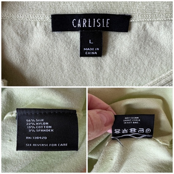 CARLISLE SWEATER LG SILK BLEND ZIPPER DETAIL CASUAL CHIC PREPPY - Picture 13 of 13